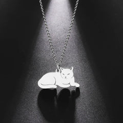 Stainless Steel Necklace For Women Girl Cat Necklace Jewelry - PeticaDeals