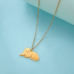 Stainless Steel Necklace For Women Girl Cat Necklace Jewelry - PeticaDeals