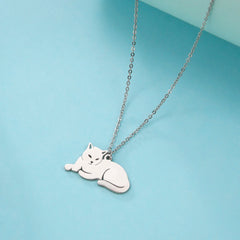 Stainless Steel Necklace For Women Girl Cat Necklace Jewelry - PeticaDeals
