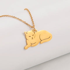 Stainless Steel Necklace For Women Girl Cat Necklace Jewelry - PeticaDeals