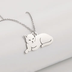 Stainless Steel Necklace For Women Girl Cat Necklace Jewelry - PeticaDeals