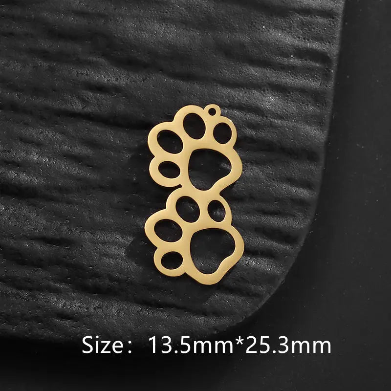Stainless Steel Necklaces Cartoon Dog Paw Cute Pendants Chain Fashion Choker - PeticaDeals