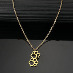 Stainless Steel Necklaces Cartoon Dog Paw Cute Pendants Chain Fashion Choker - PeticaDeals