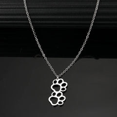 Stainless Steel Necklaces Cartoon Dog Paw Cute Pendants Chain Fashion Choker - PeticaDeals