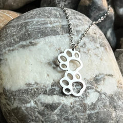 Stainless Steel Necklaces Cartoon Dog Paw Cute Pendants Chain Fashion Choker - PeticaDeals