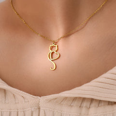 Stainless Steel Necklaces Heart Cat Cute Necklace For Women - PeticaDeals