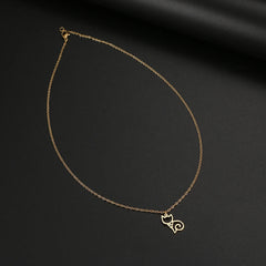 Stainless Steel Necklaces Line Cat Pendants Chain Jewellery Fashion Necklace For Women Jewelry - PeticaDeals
