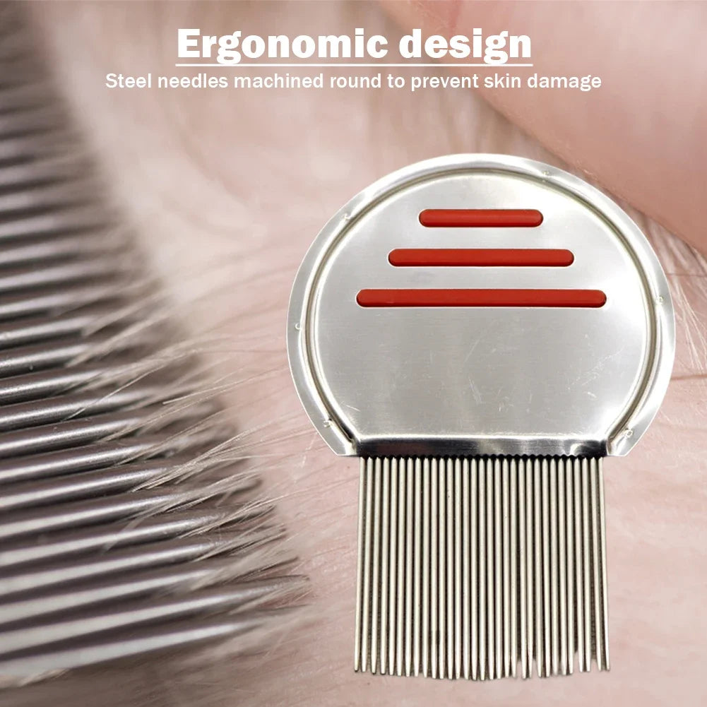Stainless Steel Nit Free Terminator Comb Remove Eggs and Nits Flea Combs Head Lice For Pet - PeticaDeals