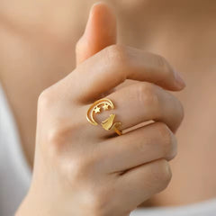 Stainless Steel Open Rings Women's Adjustable Finger Ring Fashion - PeticaDeals