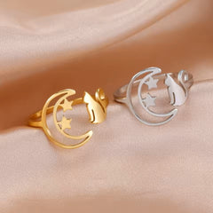 Stainless Steel Open Rings Women's Adjustable Finger Ring Fashion - PeticaDeals