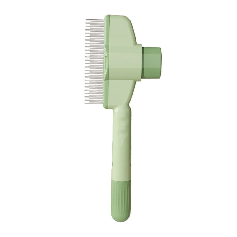 Stainless Steel Pet Grooming Brush One-Button Pet Cleaning Dog Massage Comb for Loosening Up Removing Debris - PeticaDeals