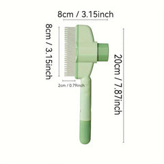 Stainless Steel Pet Grooming Brush One-Button Pet Cleaning Dog Massage Comb for Loosening Up Removing Debris - PeticaDeals