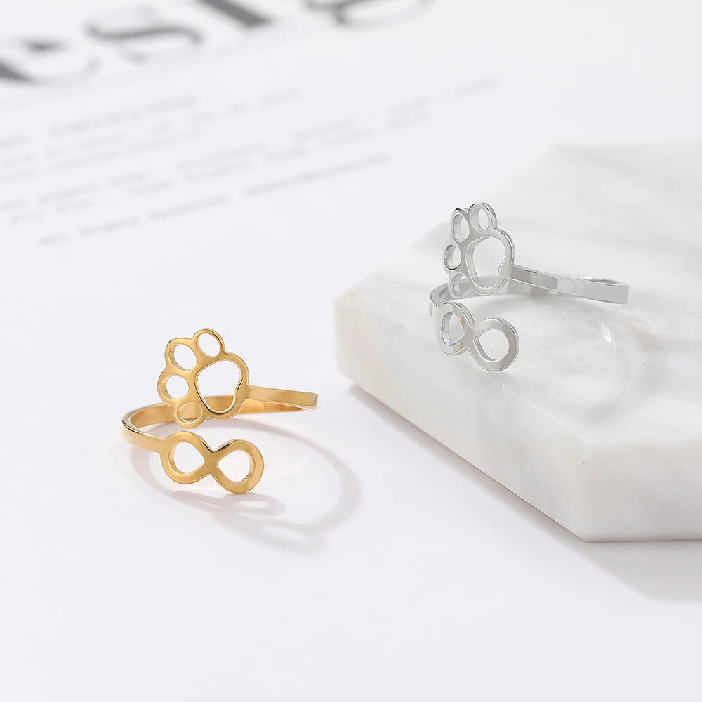 Stainless Steel Rings For Women Adjustable Trend - PeticaDeals