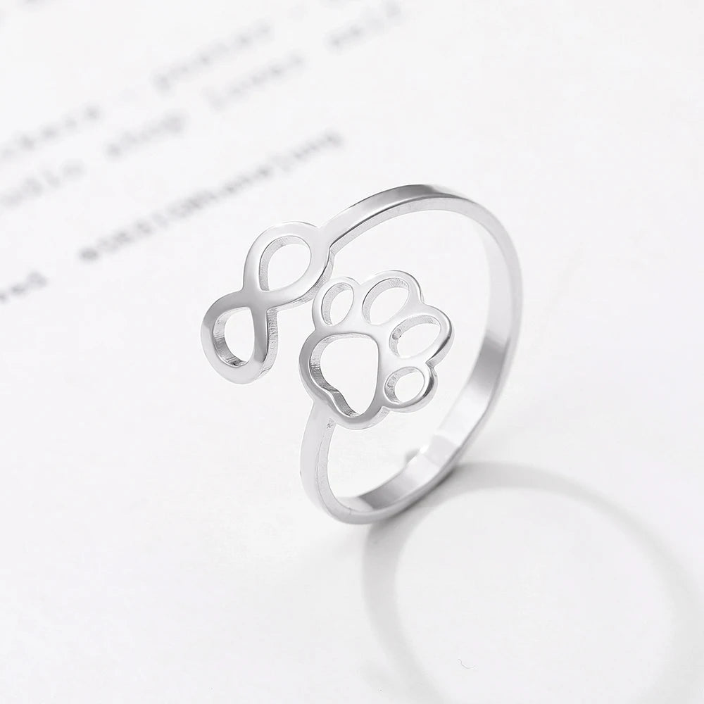 Stainless Steel Rings For Women Adjustable Trend - PeticaDeals