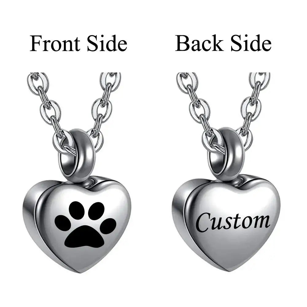 Stainless Steel Small Heart With Pet's Paw - PeticaDeals