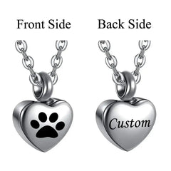 Stainless Steel Small Heart With Pet's Paw - PeticaDeals
