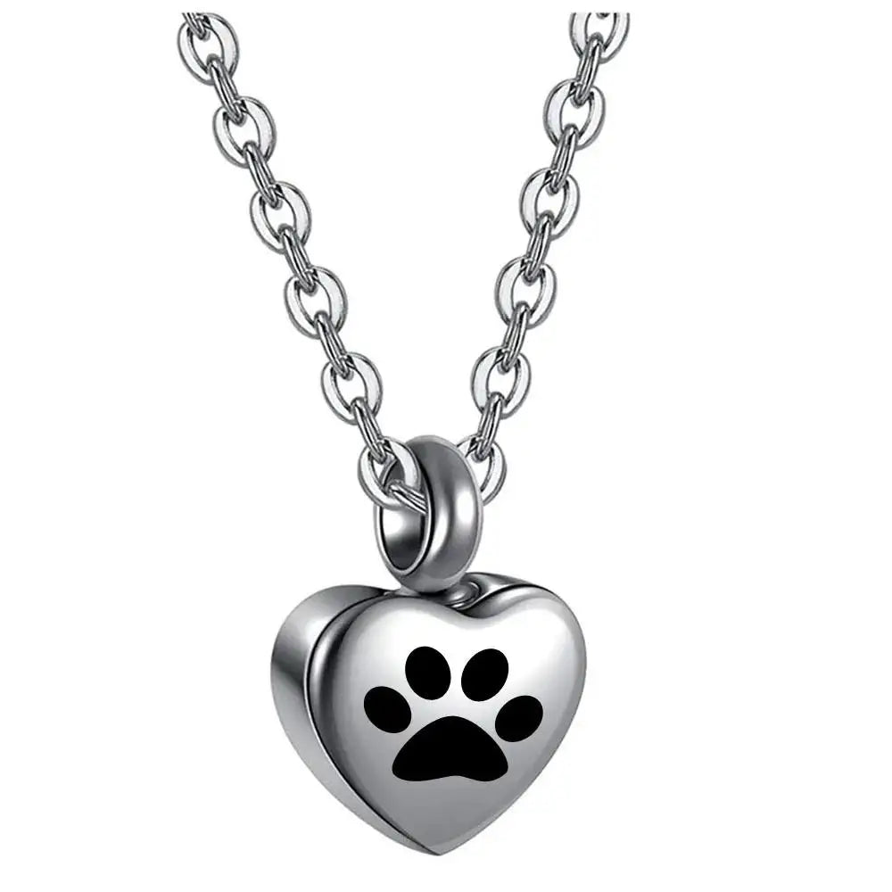 Stainless Steel Small Heart With Pet's Paw - PeticaDeals