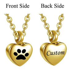 Stainless Steel Small Heart With Pet's Paw - PeticaDeals