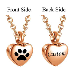 Stainless Steel Small Heart With Pet's Paw - PeticaDeals