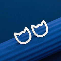 Stainless Steel Stud Earrings Women Jewelry Cute Animal Lover Cat Earring - PeticaDeals