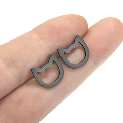 Stainless Steel Stud Earrings Women Jewelry Cute Animal Lover Cat Earring - PeticaDeals