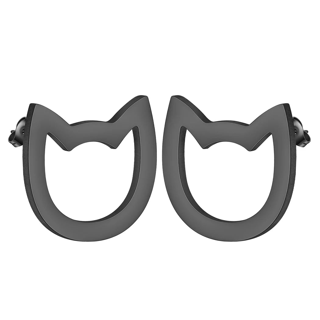 Stainless Steel Stud Earrings Women Jewelry Cute Animal Lover Cat Earring - PeticaDeals