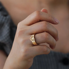 Stainless Steel Women's Ring Cat Paw Pendants - PeticaDeals