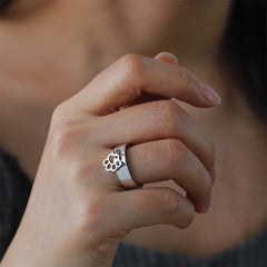 Stainless Steel Women's Ring Cat Paw Pendants - PeticaDeals