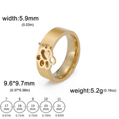 Stainless Steel Women's Ring Cat Paw Pendants - PeticaDeals