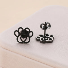 Stainless steel hollow footprint earrings - PeticaDeals