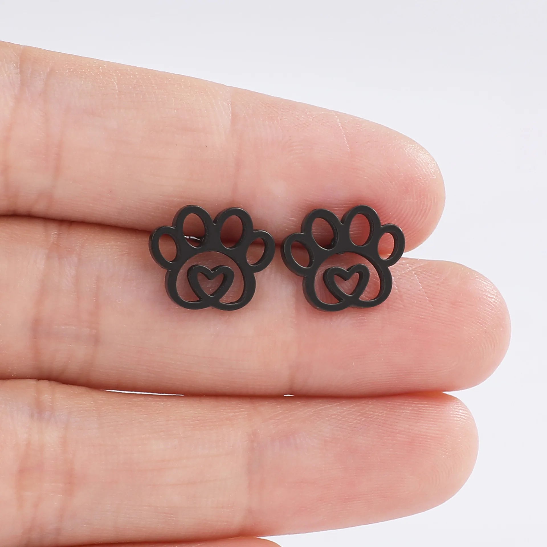 Stainless steel hollow footprint earrings - PeticaDeals