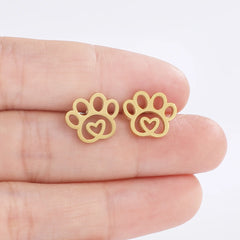 Stainless steel hollow footprint earrings - PeticaDeals
