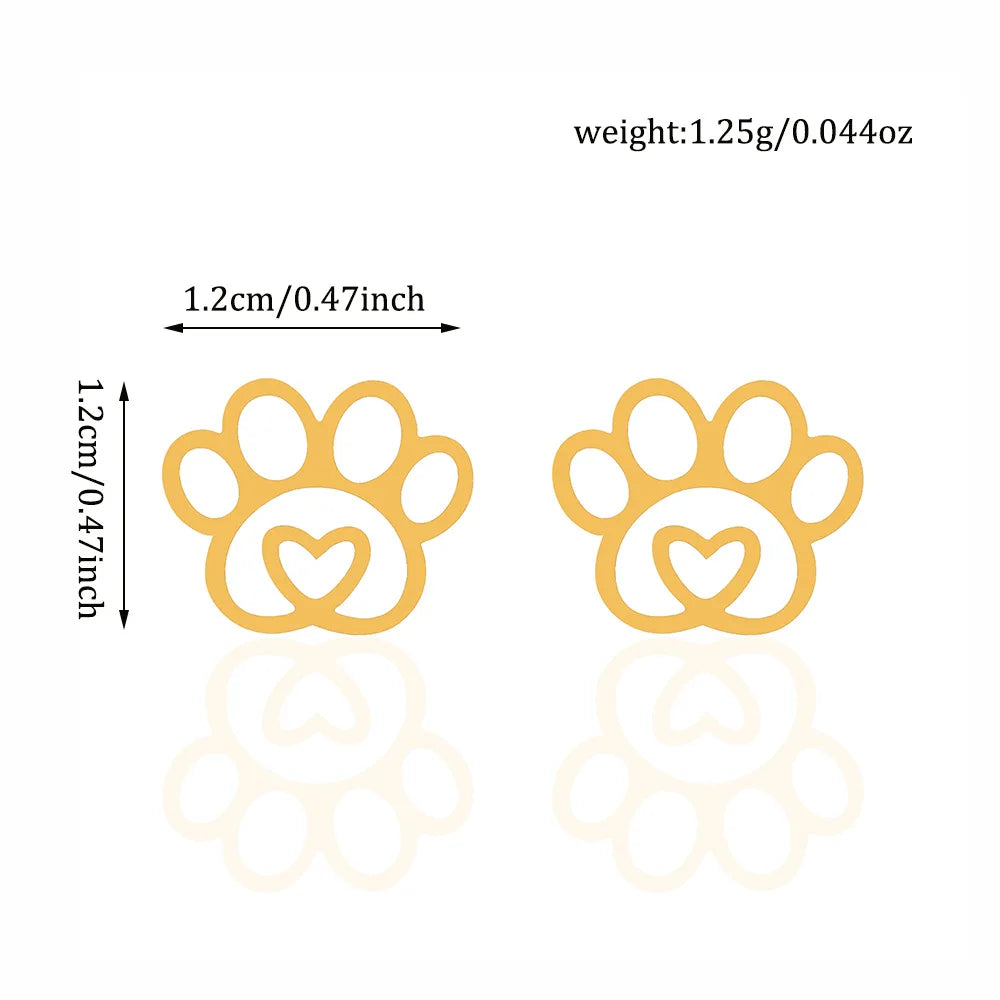Stainless steel hollow footprint earrings - PeticaDeals