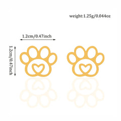Stainless steel hollow footprint earrings - PeticaDeals