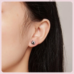 Sterling Silver Black Gold Pet Dog Paw Stud Earrings For Women - PeticaDeals