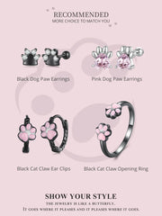 Sterling Silver Black Gold Pet Dog Paw Stud Earrings For Women - PeticaDeals