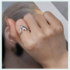 Sterling Silver Butterfly Tail Cat Adjustable Finger Rings for Girls - PeticaDeals