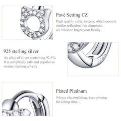 Sterling Silver CZ Ear Stud Little Cute Cat Earring Hoops - PeticaDeals