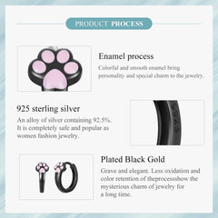 Sterling Silver Cat Claw Hoop Earrings Ear Stud Black Gold Plated for Women Girl - PeticaDeals