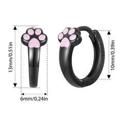 Sterling Silver Cat Claw Hoop Earrings Ear Stud Black Gold Plated for Women Girl - PeticaDeals