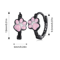 Sterling Silver Cat Claw Hoop Earrings Ear Stud Black Gold Plated for Women Girl - PeticaDeals
