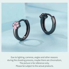 Sterling Silver Cat Claw Hoop Earrings Ear Stud Black Gold Plated for Women Girl - PeticaDeals