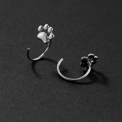 Sterling Silver Cat Paw Stud Earrings For Fashion Women Cute Fine Jewelry - PeticaDeals