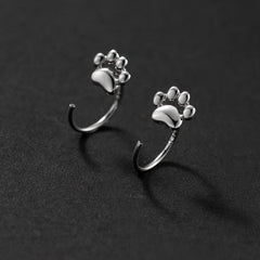 Sterling Silver Cat Paw Stud Earrings For Fashion Women Cute Fine Jewelry - PeticaDeals