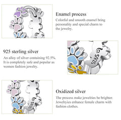 Sterling Silver Colorful Cute Paws Ear Buckles for Women - PeticaDeals