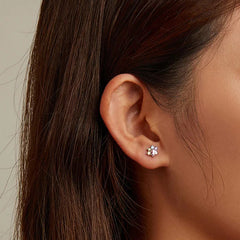 Sterling Silver Colorful Zirconium Paw Women Ear Studs Rainbow Stud Earrings for Girl Fine Jewelry - PeticaDeals