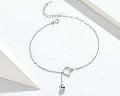 Sterling Silver Cute Cat Anklet Beaded Foot Jewelry For Women - PeticaDeals