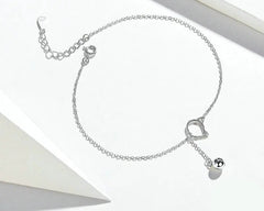 Sterling Silver Cute Cat Anklet Beaded Foot Jewelry For Women - PeticaDeals