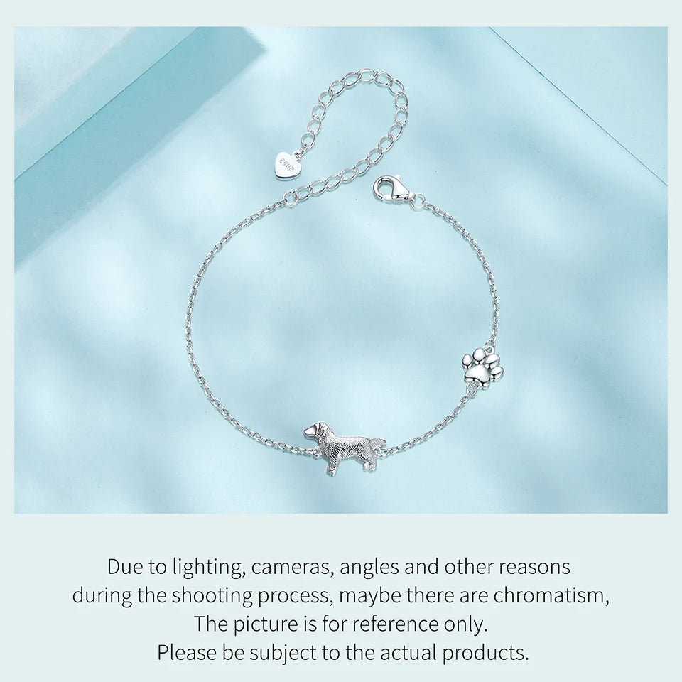 Sterling Silver Cute Cat Dog Bracelet For Women Pet Paw Links Girl - PeticaDeals