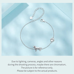 Sterling Silver Cute Cat Dog Bracelet For Women Pet Paw Links Girl - PeticaDeals